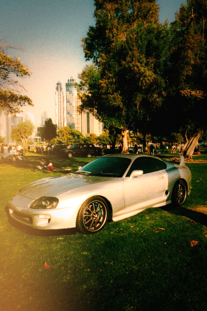 Light leak on a car in a park
